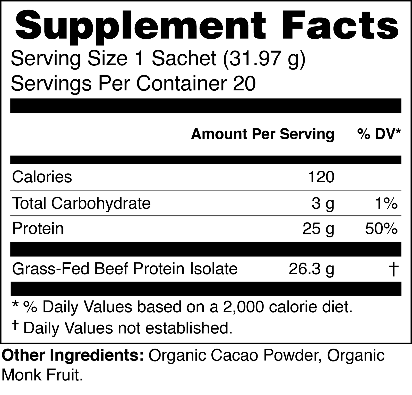 Supplement Facts — Chocolate